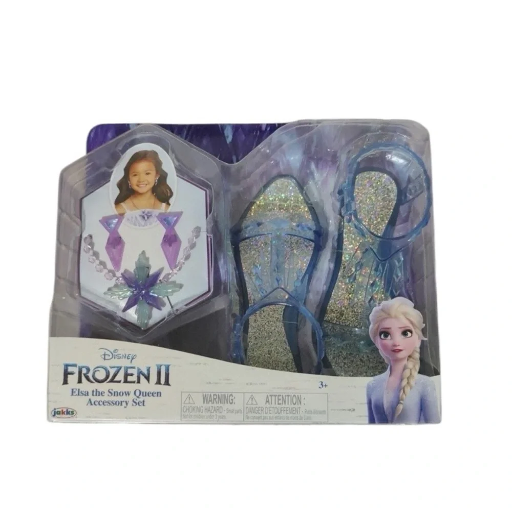 Disney Frozen Shoes & Accessory Kit Bundle NEW Necklace Earrings Blue Elsa